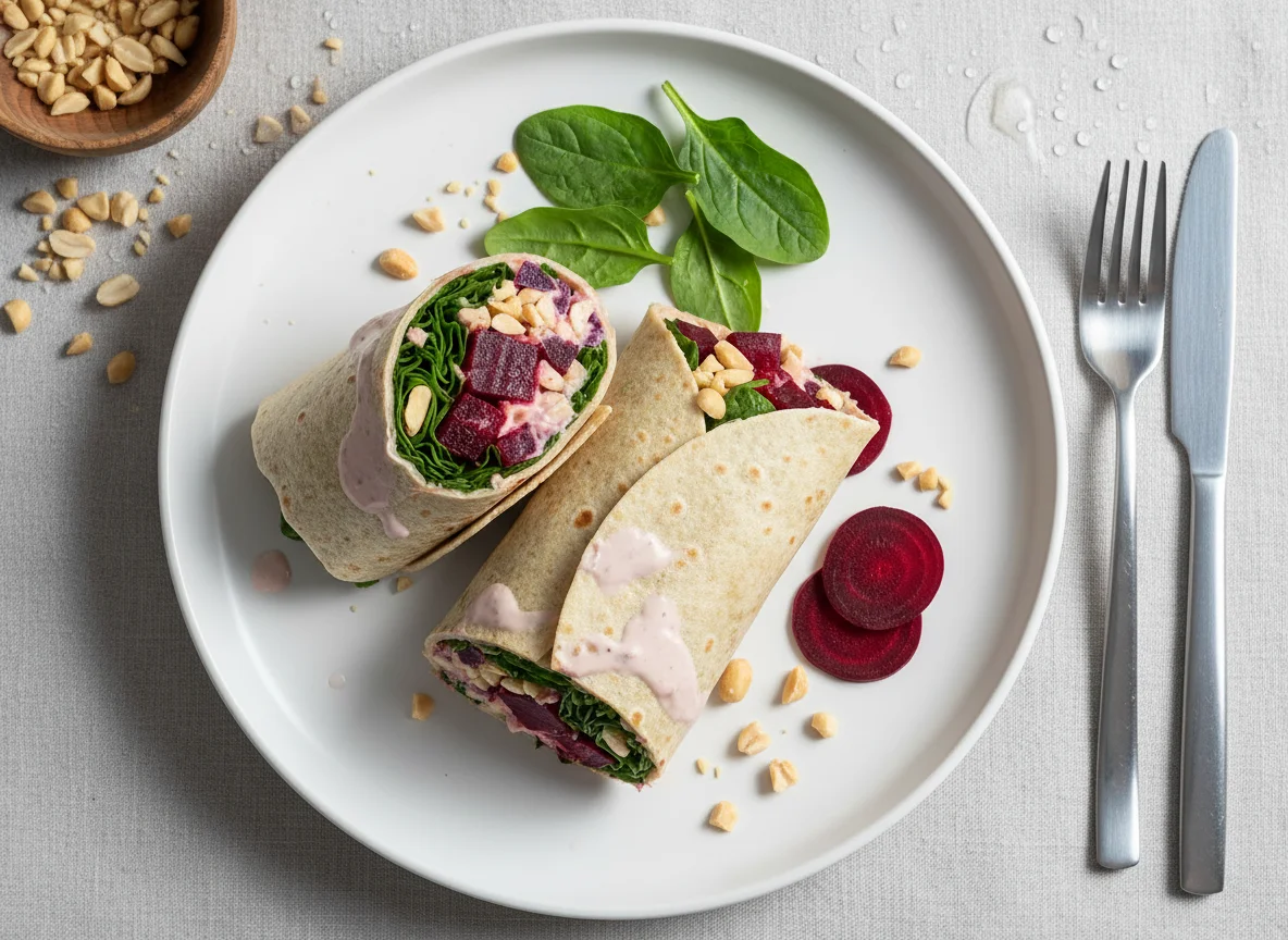 Wrap with Peanuts and Beets photo