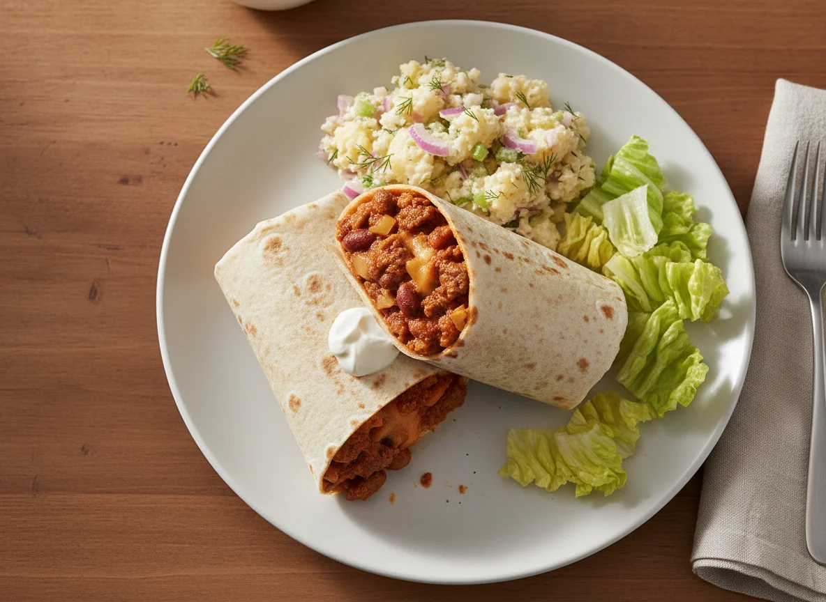 Wrap with Potato Salad and Lettuce photo