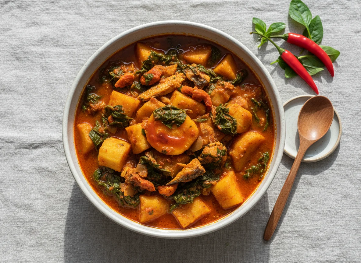 Yam Pottage with Leafy Greens photo
