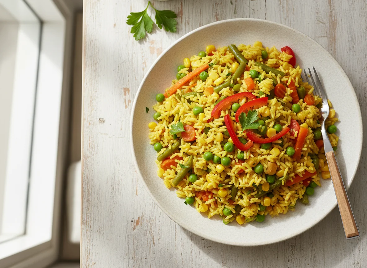 Yellow Rice with Mixed Vegetables photo