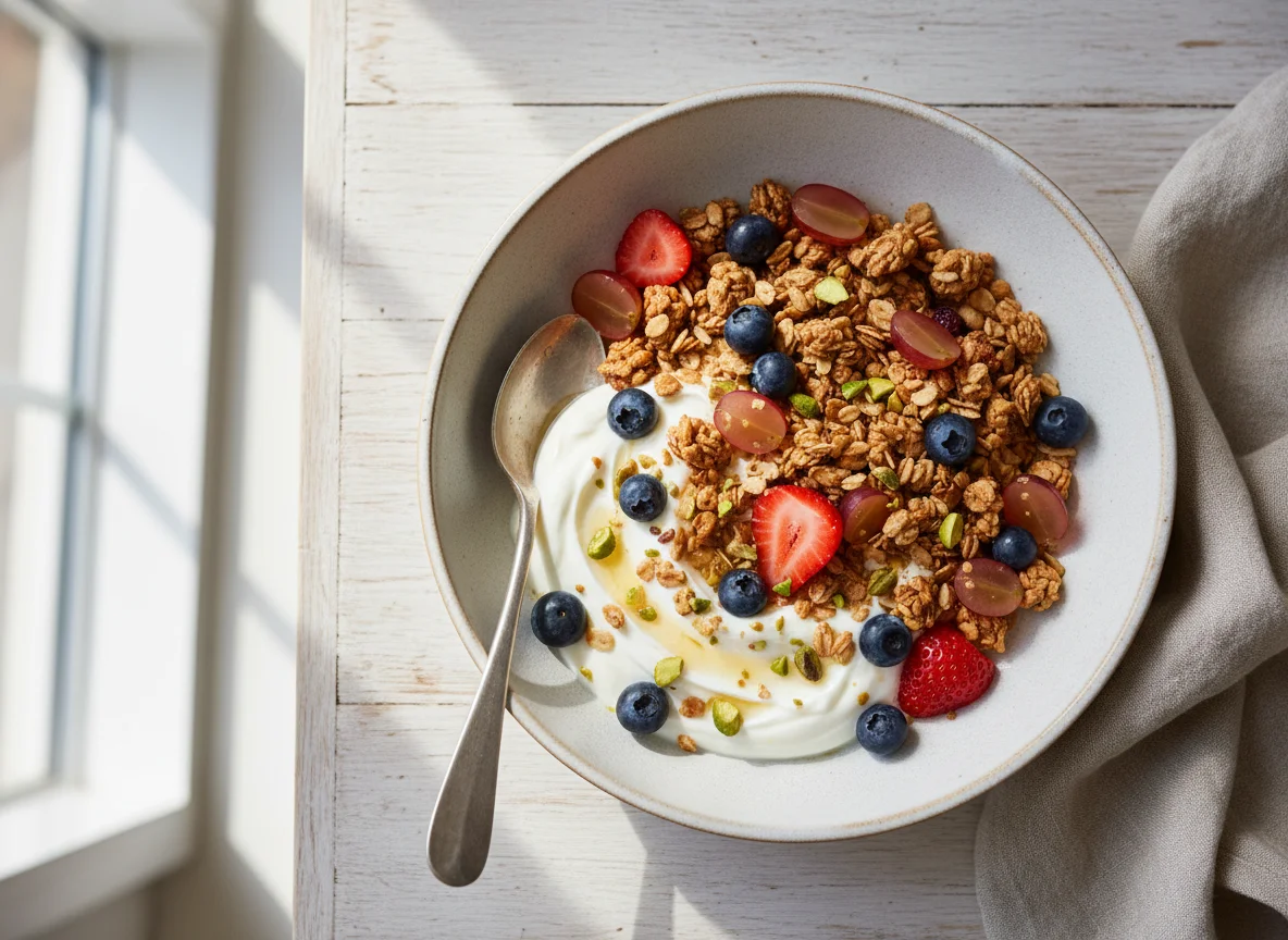 Yoghurt with Berries and Granola photo