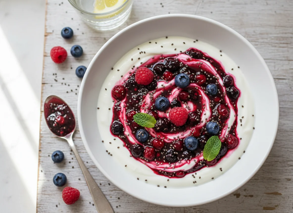 Yoghurt with Berry Chia Jam photo