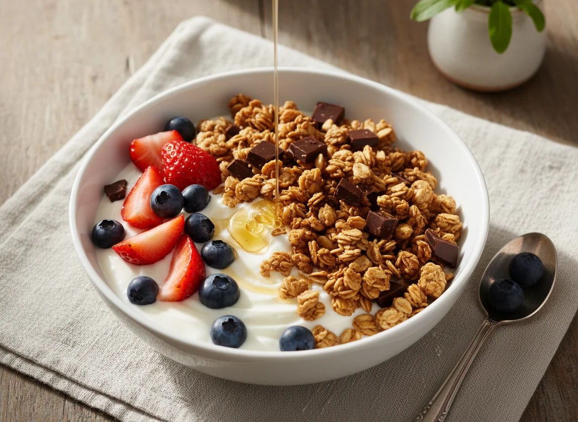 Yoghurt with Granola and Berries photo