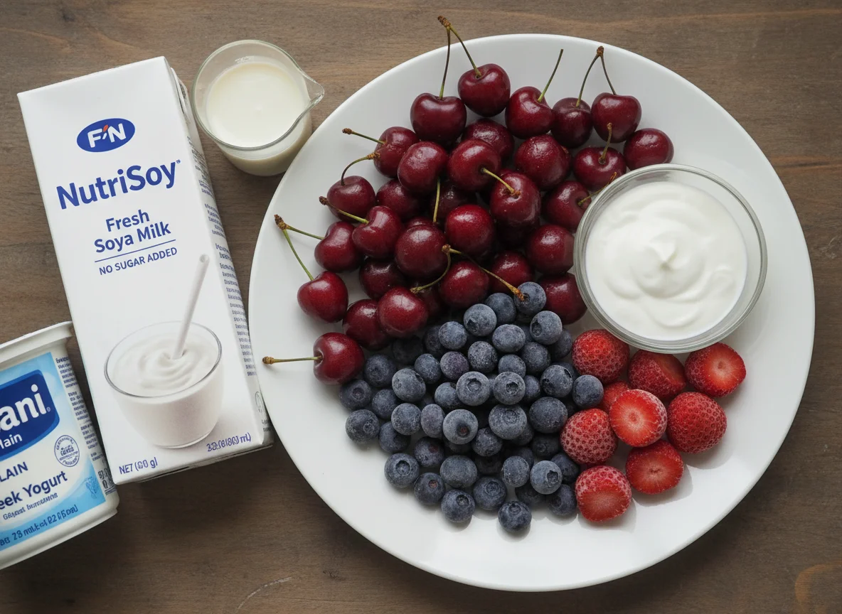 Yogurt and Berry Smoothie Ingredients photo