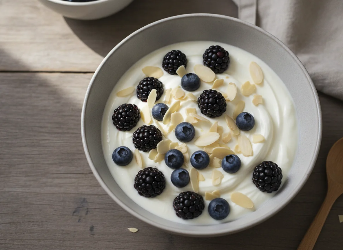 Yogurt Bowl with Berries and Almonds photo