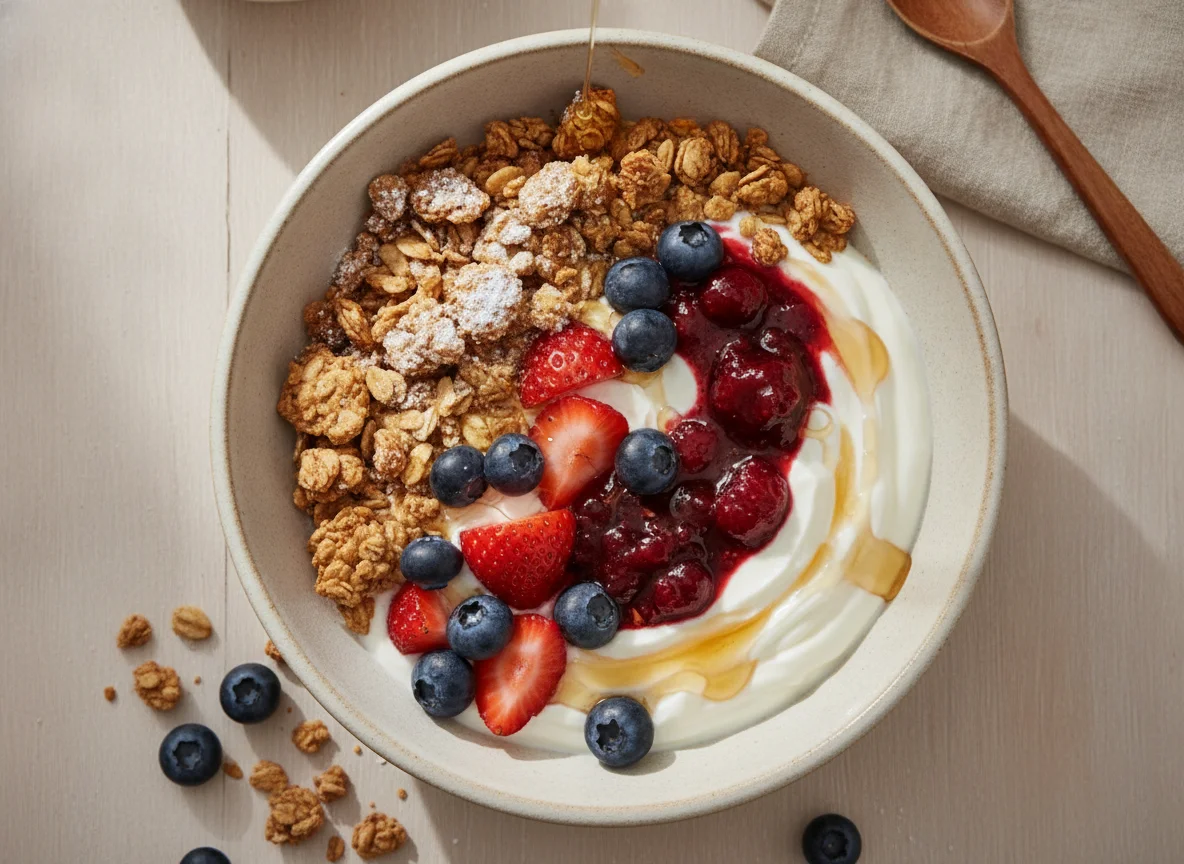 Yogurt Bowl with Berries and Granola photo