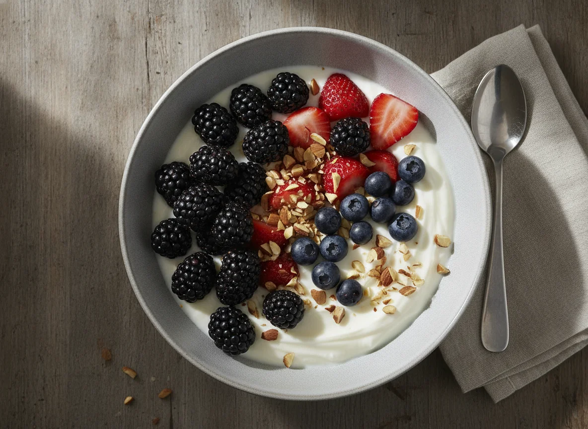 Yogurt Bowl with Berries and Nuts photo