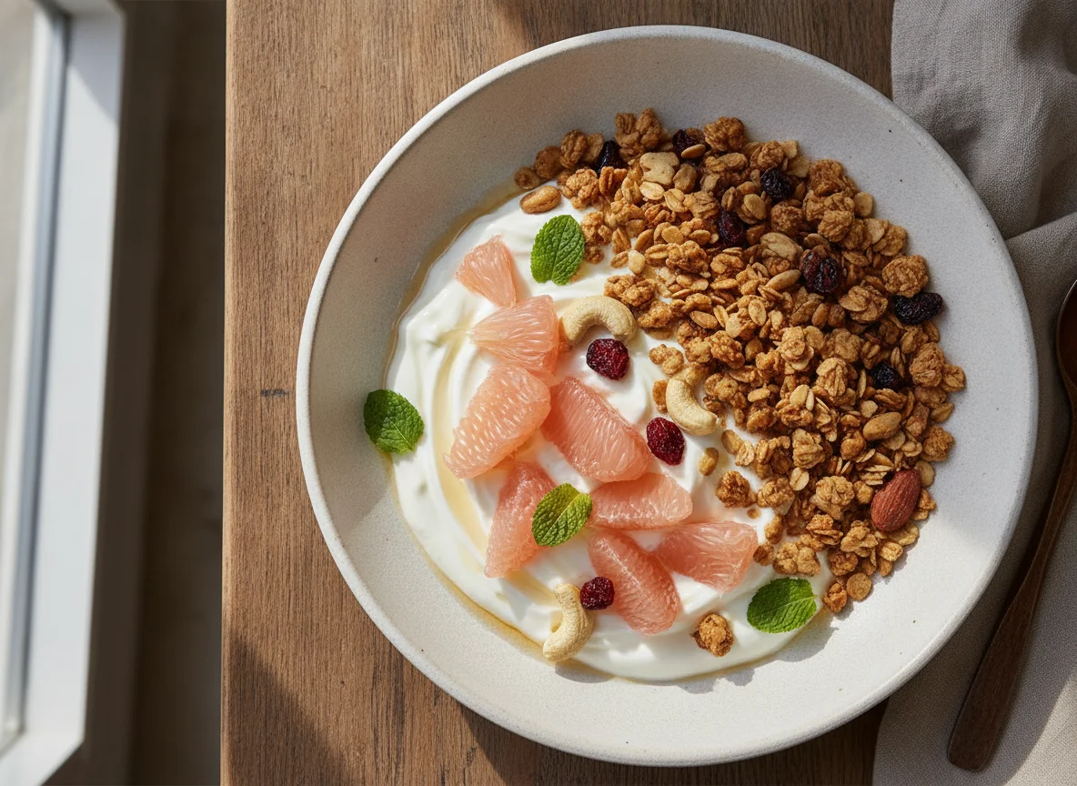 Yogurt Bowl with Pomelo and Granola photo