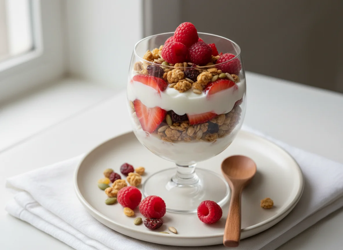 Yogurt Parfait with Berries and Granola photo