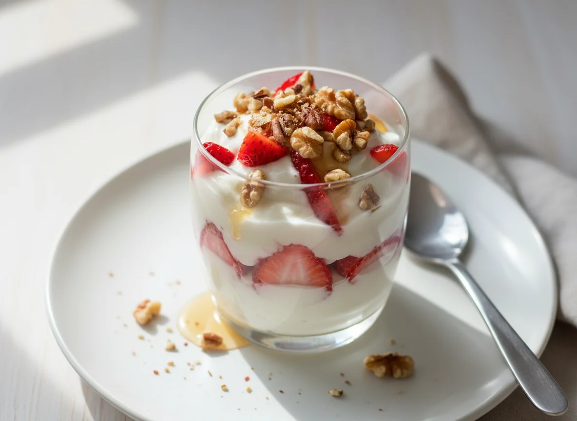 Yogurt Parfait with Berries and Nuts photo