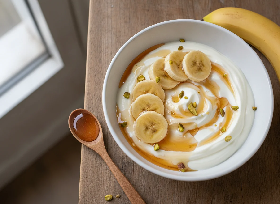 Yogurt with Banana and Honey photo