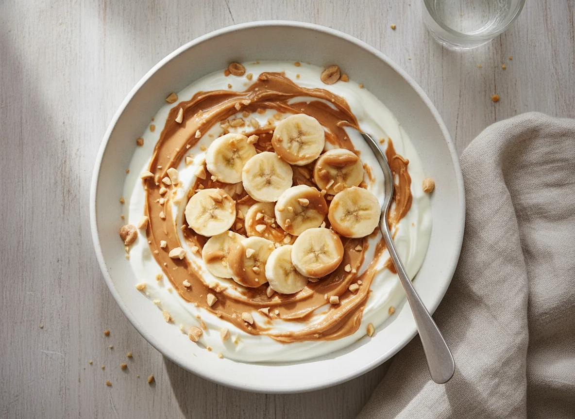 Yogurt with Banana and Peanut Butter photo