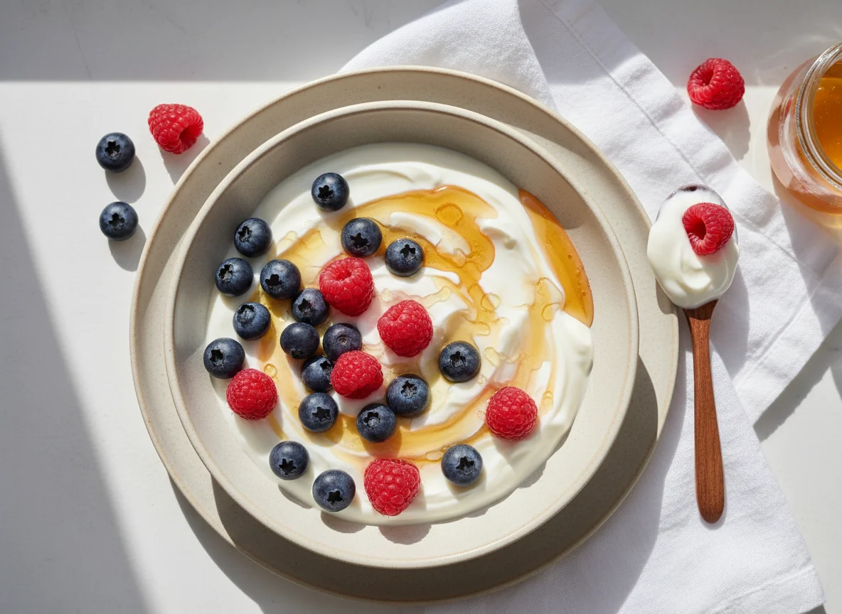 Yogurt with Berries and Honey photo
