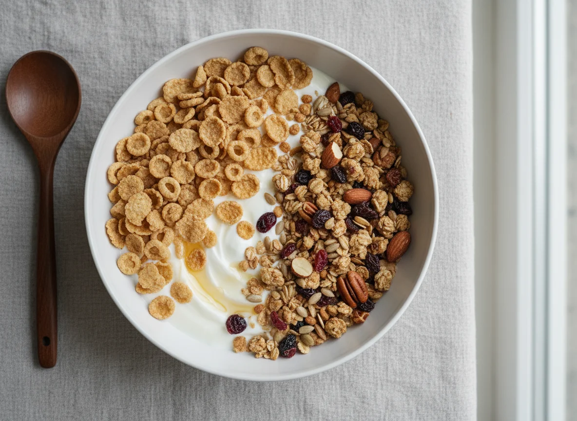 Yogurt with Cereal and Muesli photo