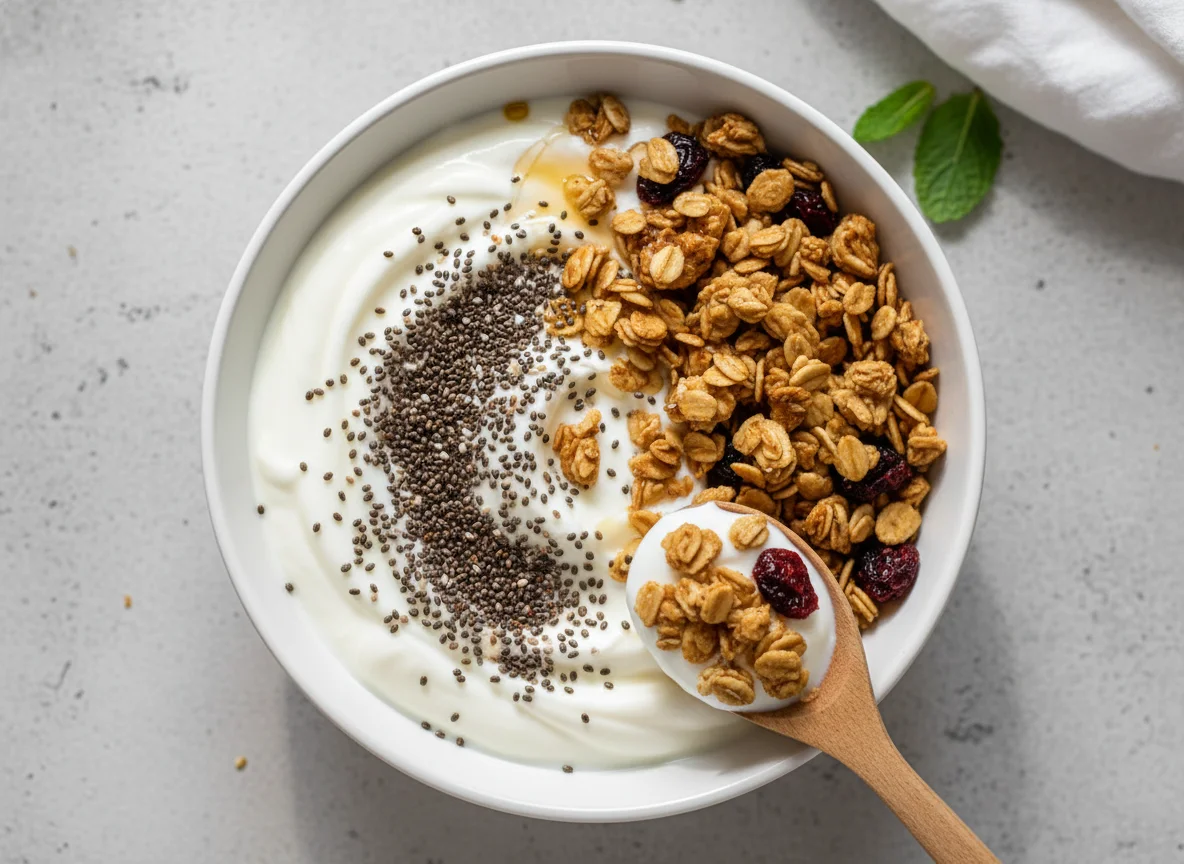 Yogurt with Chia Seeds and Granola photo
