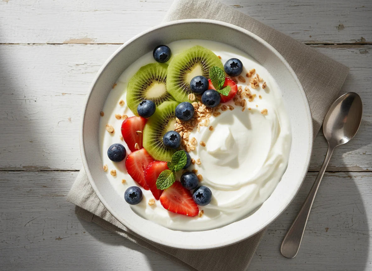 Yogurt with Mixed Berries and Kiwi photo