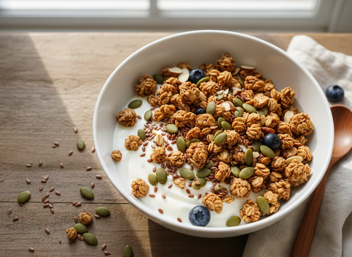 Yogurt with Seeds and Granola photo