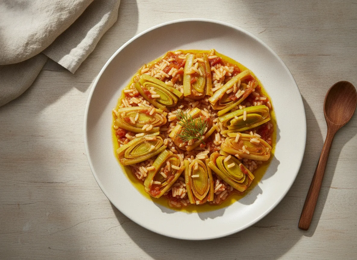 Zeytinyağlı Pırasa (Turkish Leeks in Olive Oil) photo