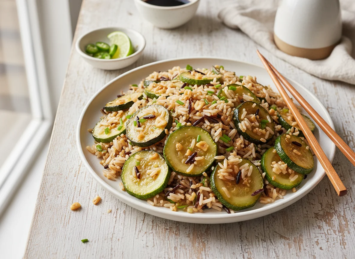 Zucchini and Mixed Rice Stir-fry photo