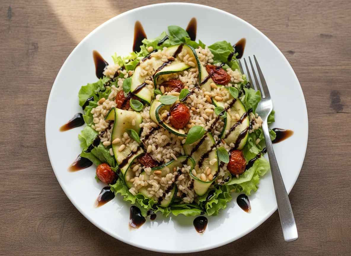 Zucchini and Rice Salad with Balsamic Glaze photo