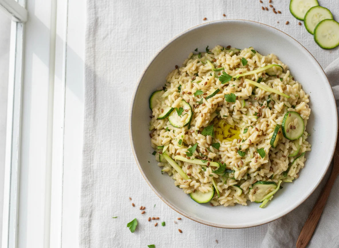 Zucchini Risotto with Flax Seeds photo
