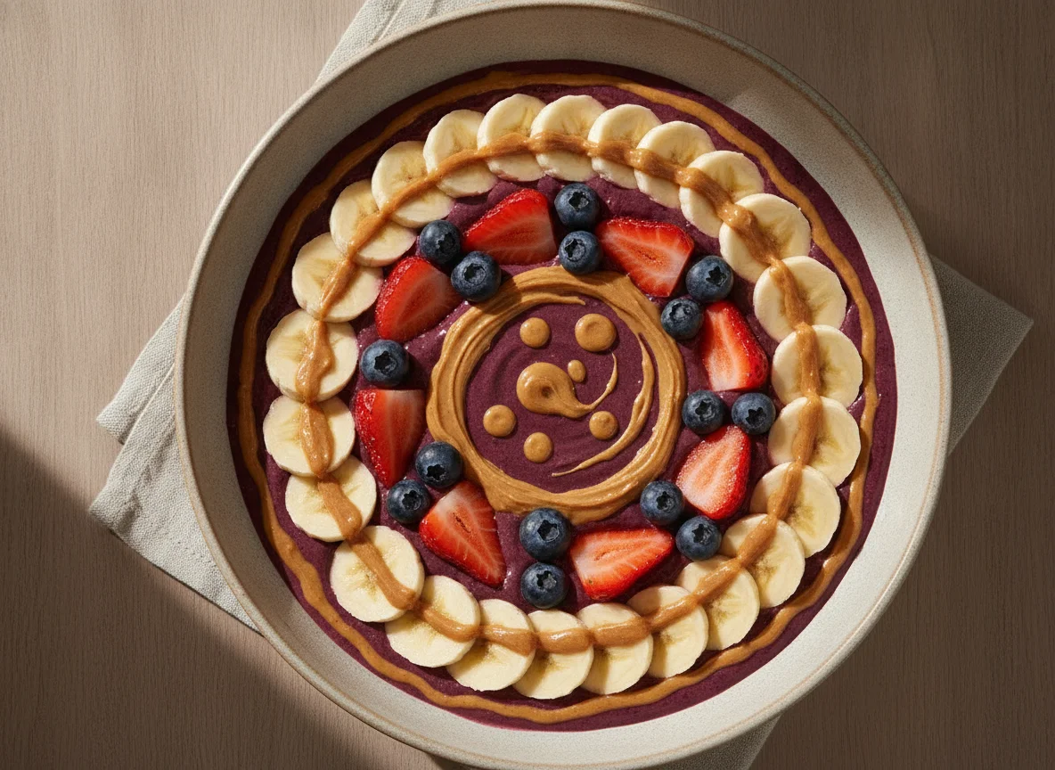 Açaí Bowl con Frutas y Mantequilla de Maní photo