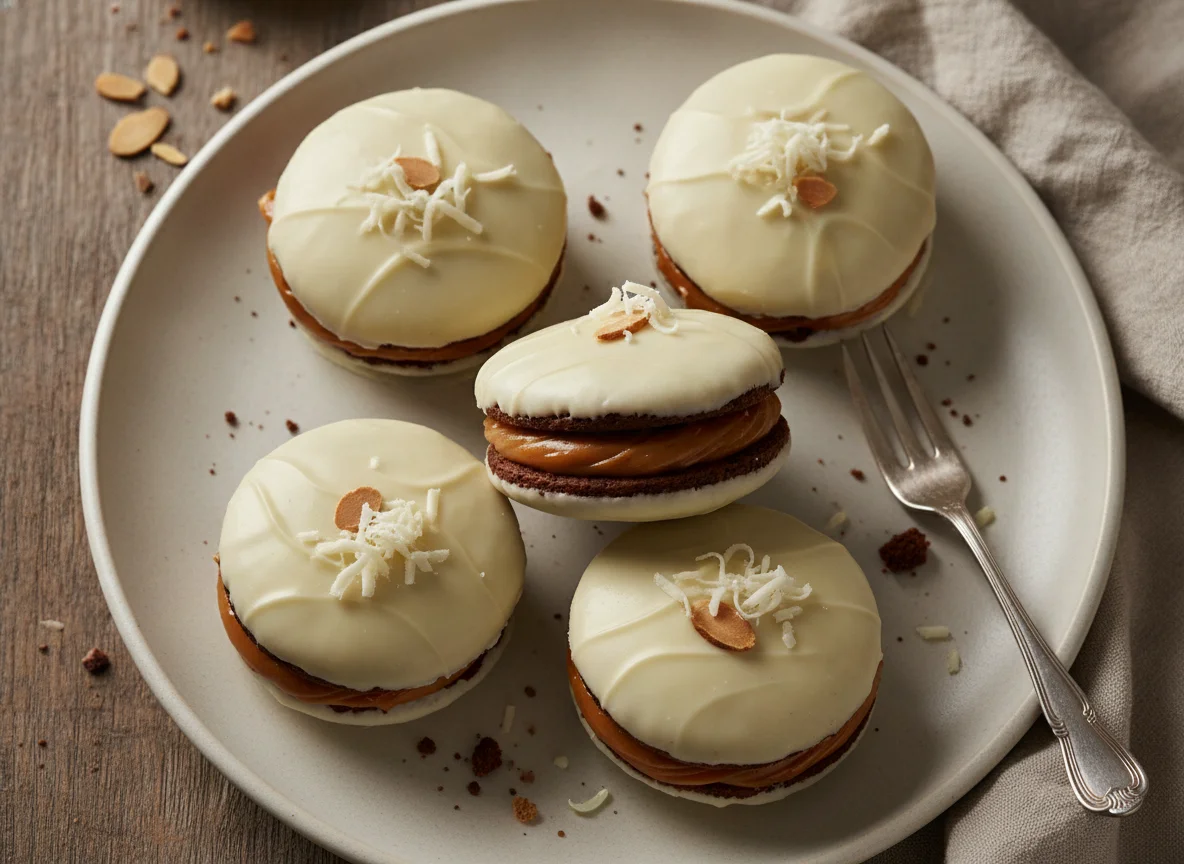 Alfajor de chocolate blanco photo