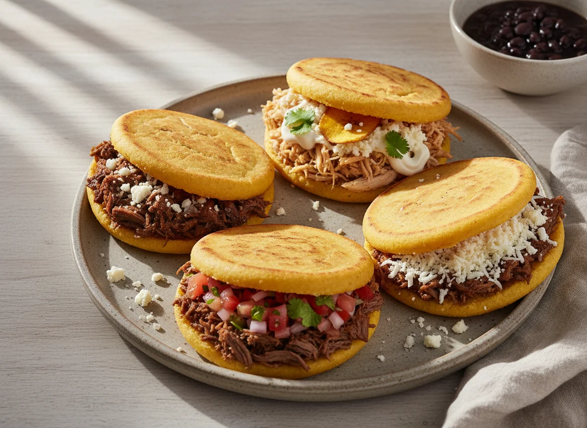 Arepas venezolanas variadas photo