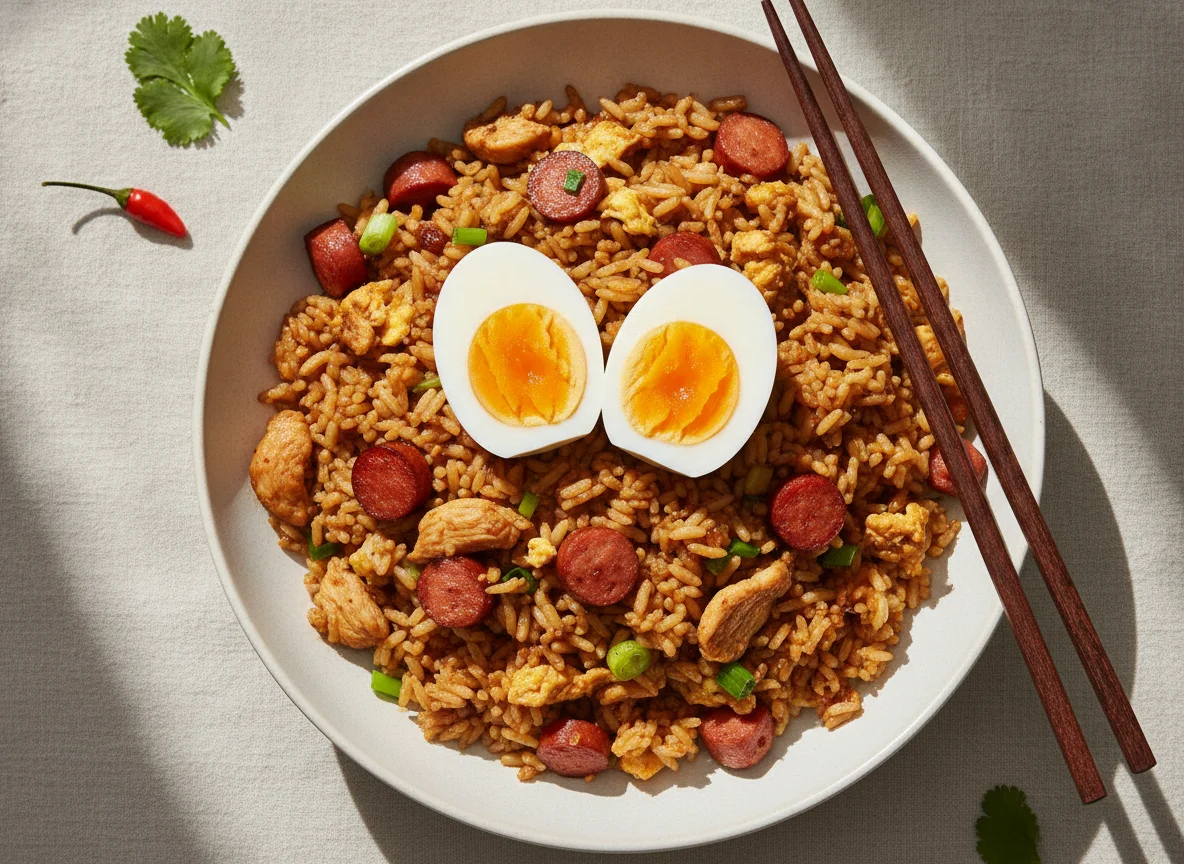 Arroz Chaufa con Huevo Sancochado photo