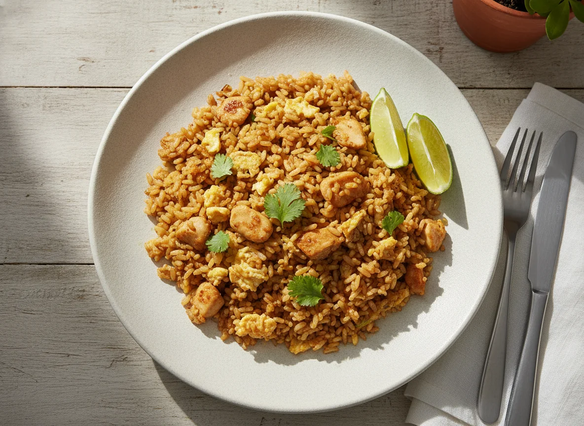 Arroz chaufa con limón photo