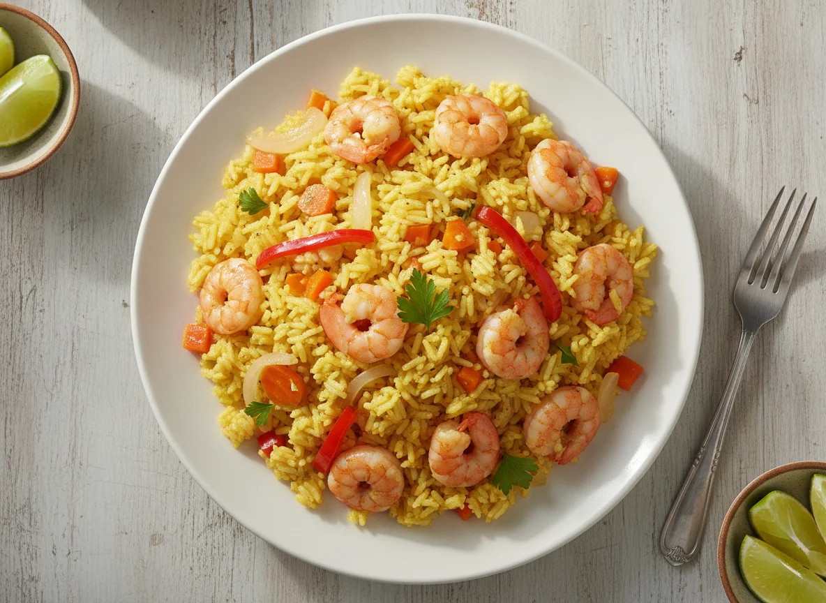 Arroz con camarón photo