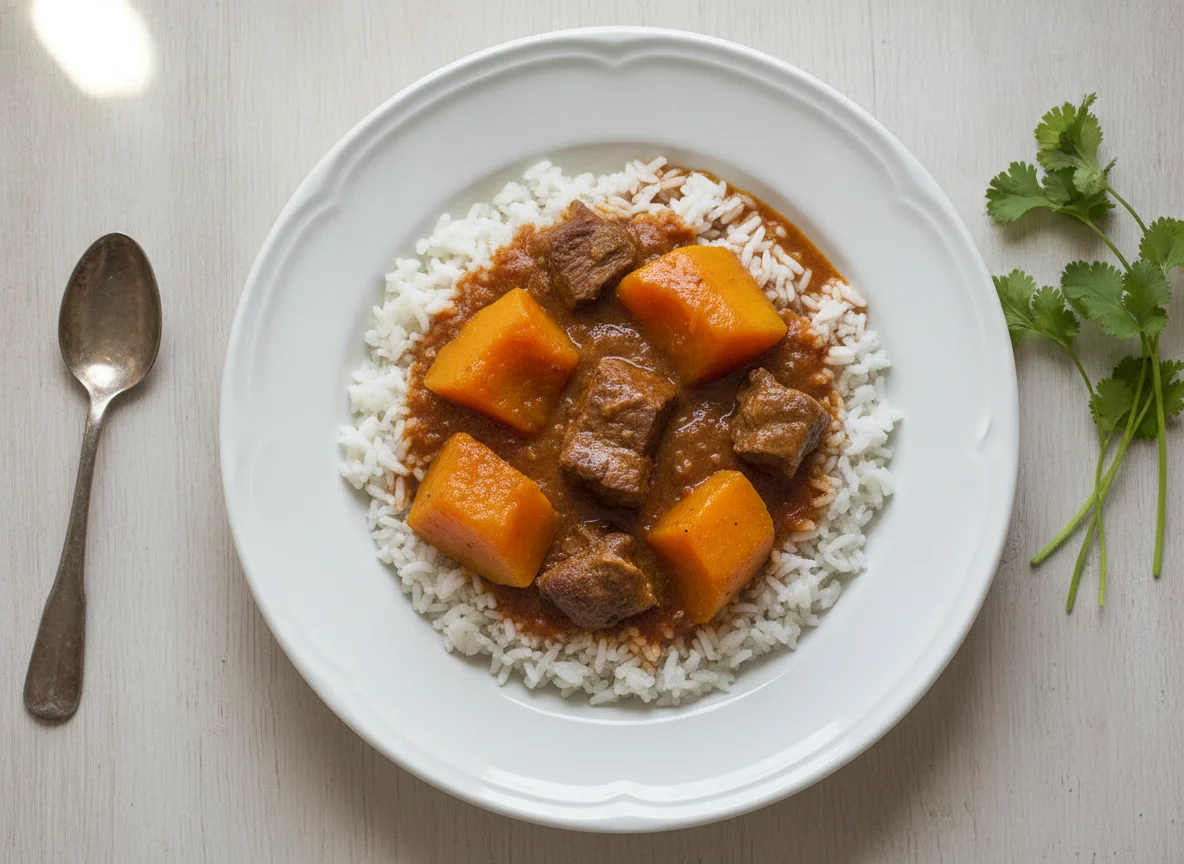Arroz con carne y zapallo photo