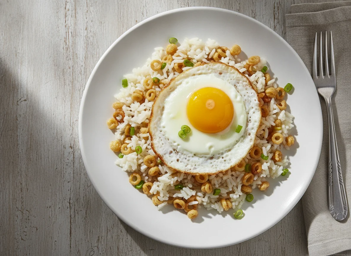 Arroz con fideos y huevo photo