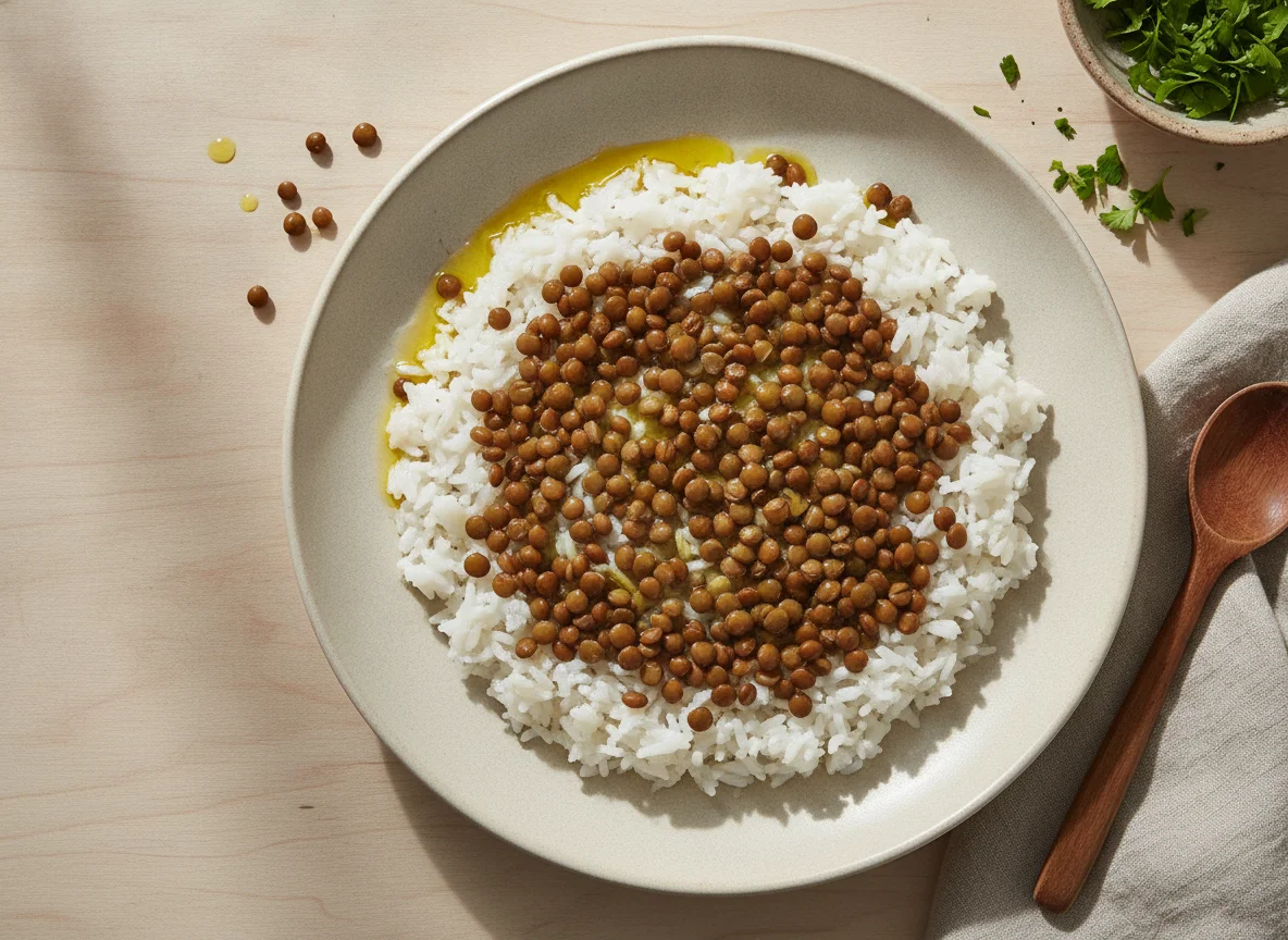 Arroz con legumbres photo
