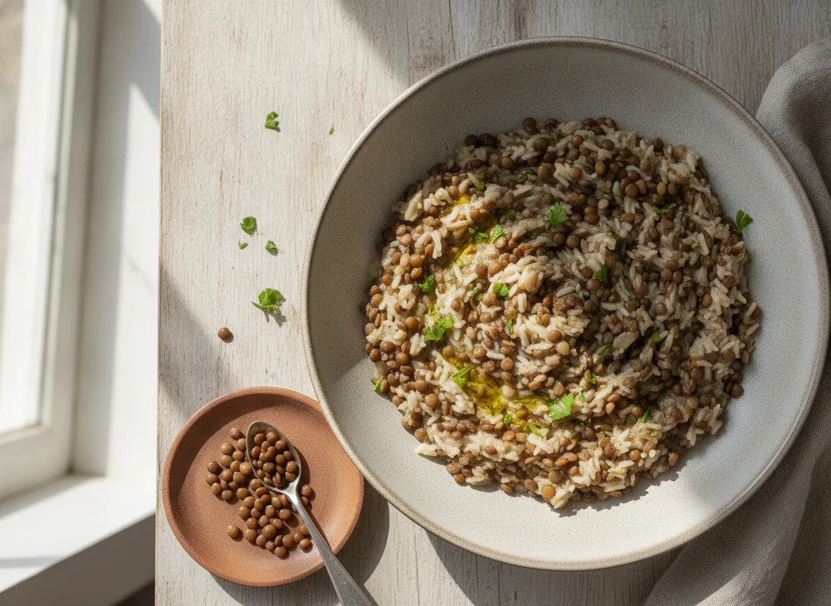 Arroz con lentejas photo
