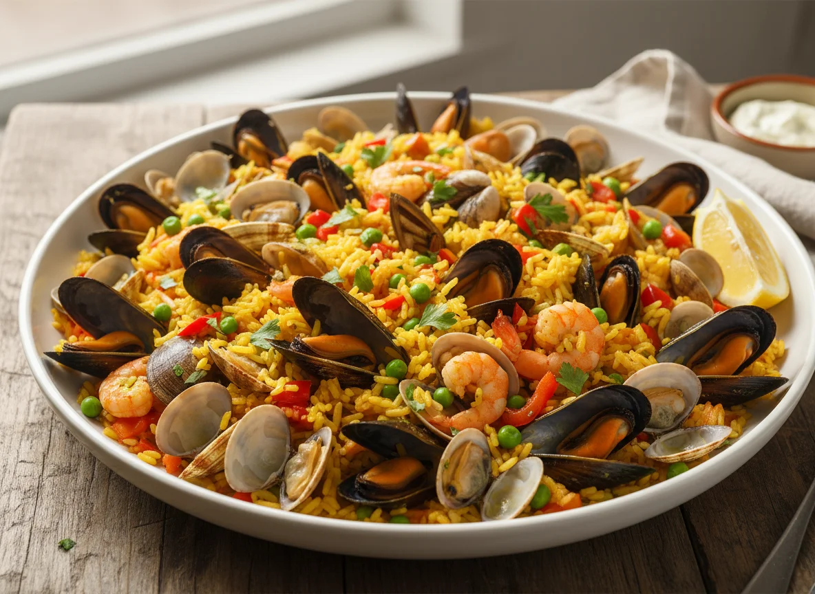 Arroz con marisco photo