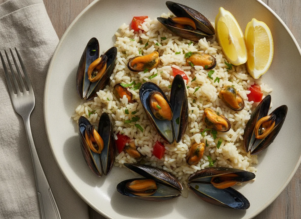 Arroz con mariscos photo