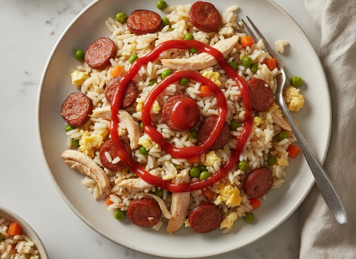 Arroz con pollo y chorizo photo