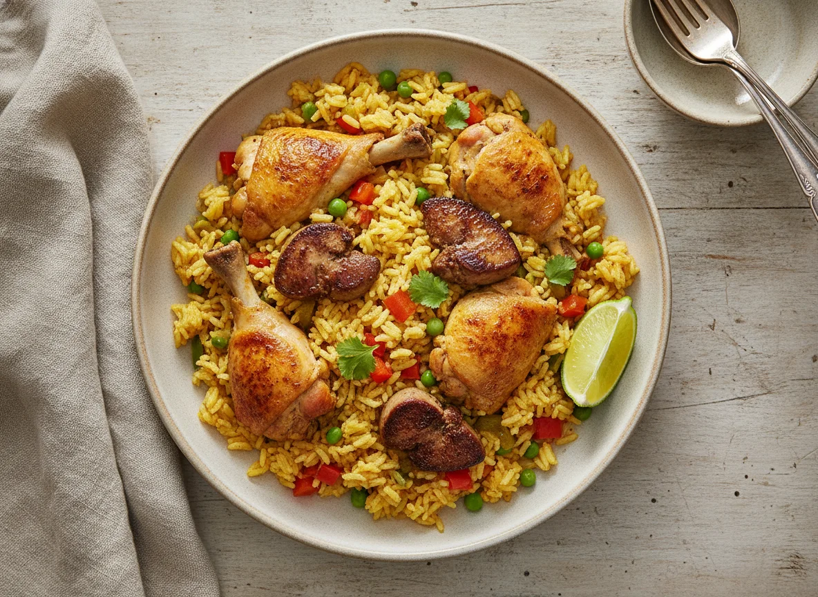 Arroz con pollo y menudillos photo