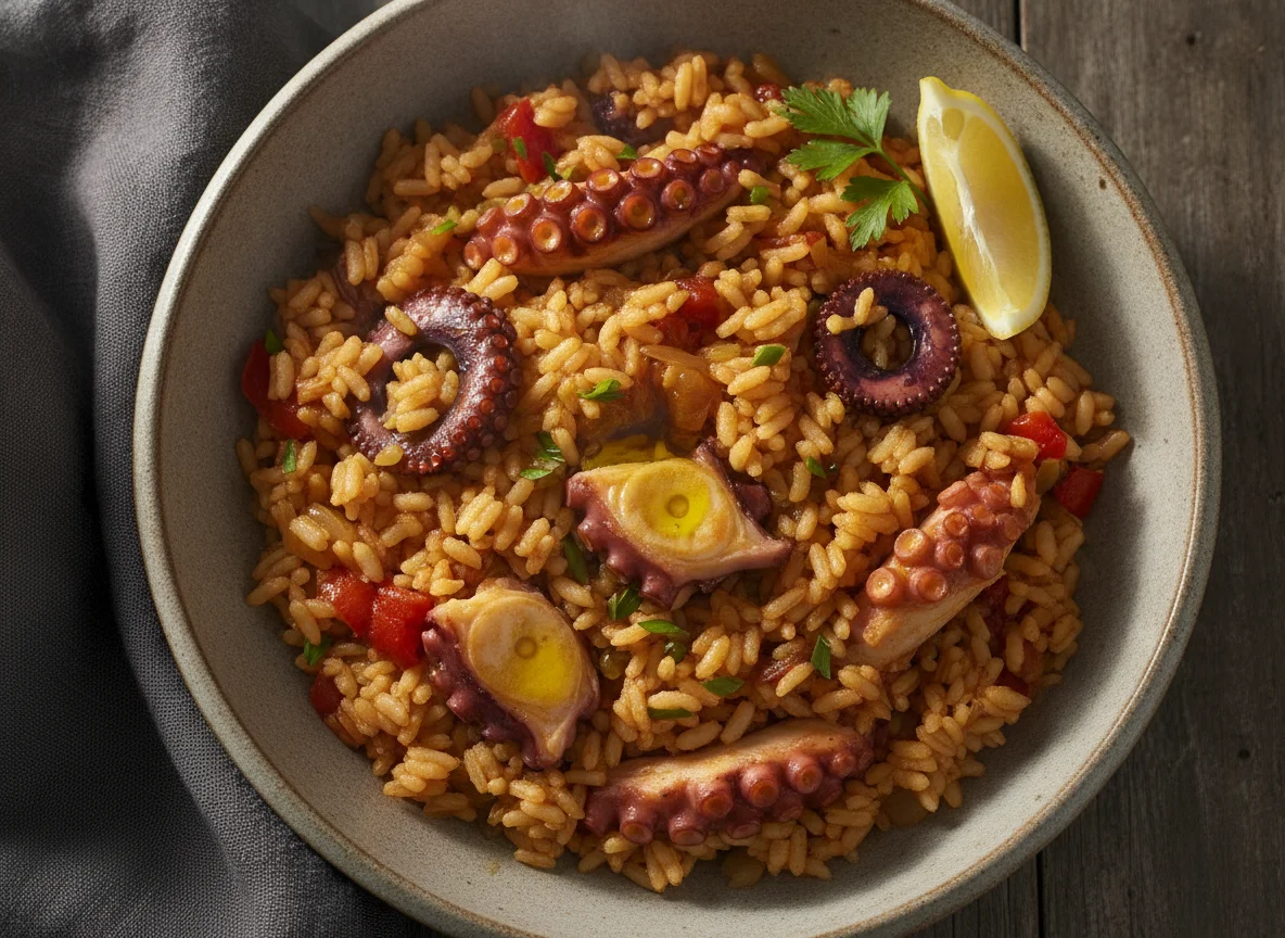 Arroz con pulpo photo