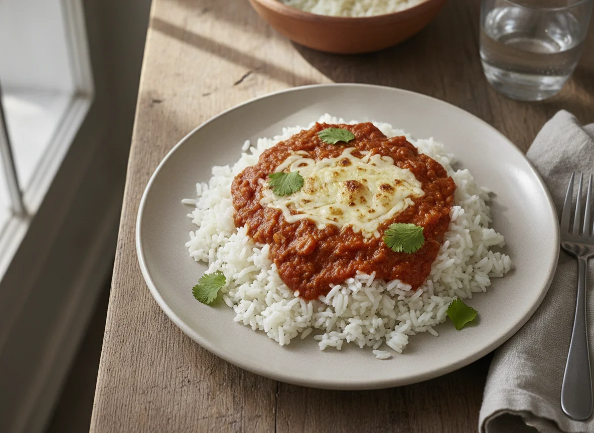Arroz con salsa photo