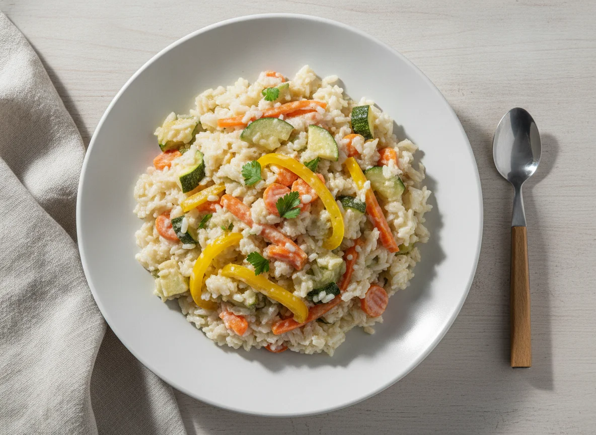 Arroz con vegetales a la crema photo