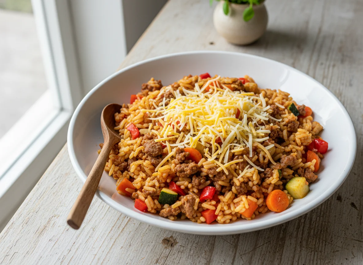 Arroz con Verduras y Carne photo