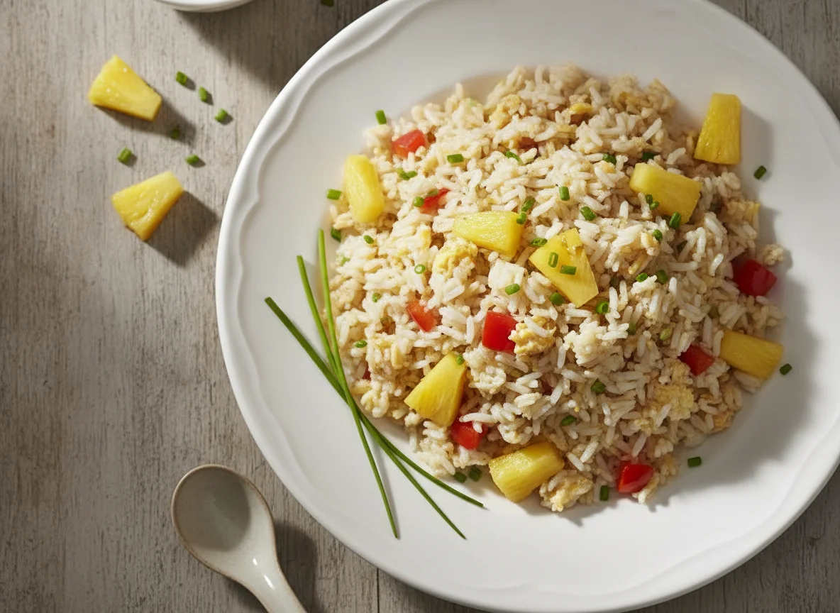 Arroz frito con piña photo