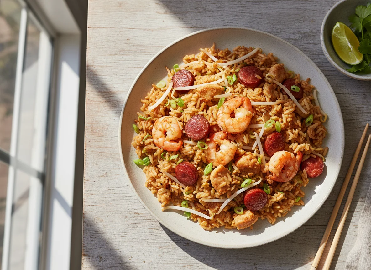 Arroz frito mixto photo