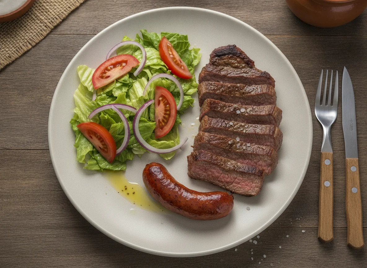 Asado paraguayo con ensalada photo