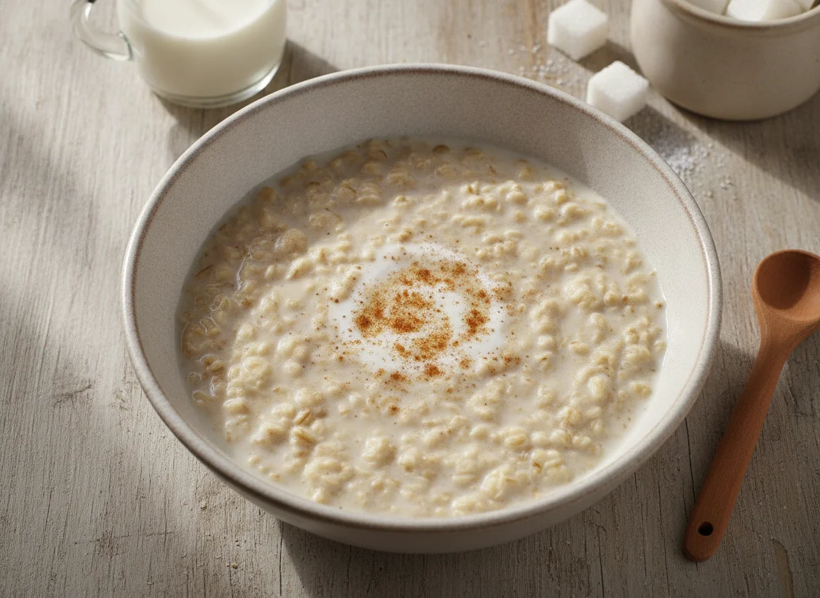 Avena cocida con leche photo