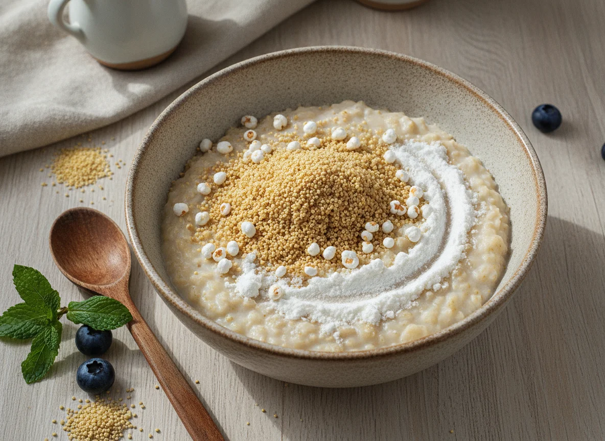 Avena con amaranto y proteína photo
