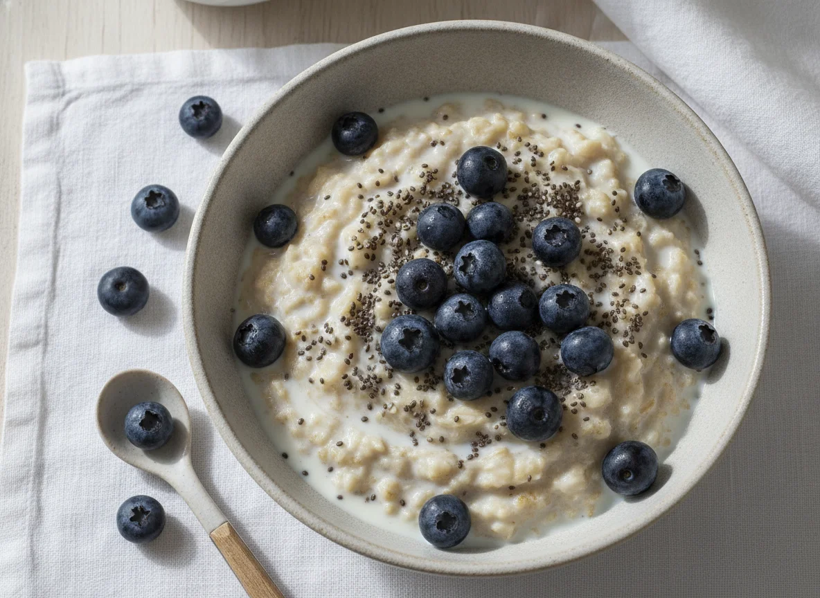Avena con arándanos y chía photo