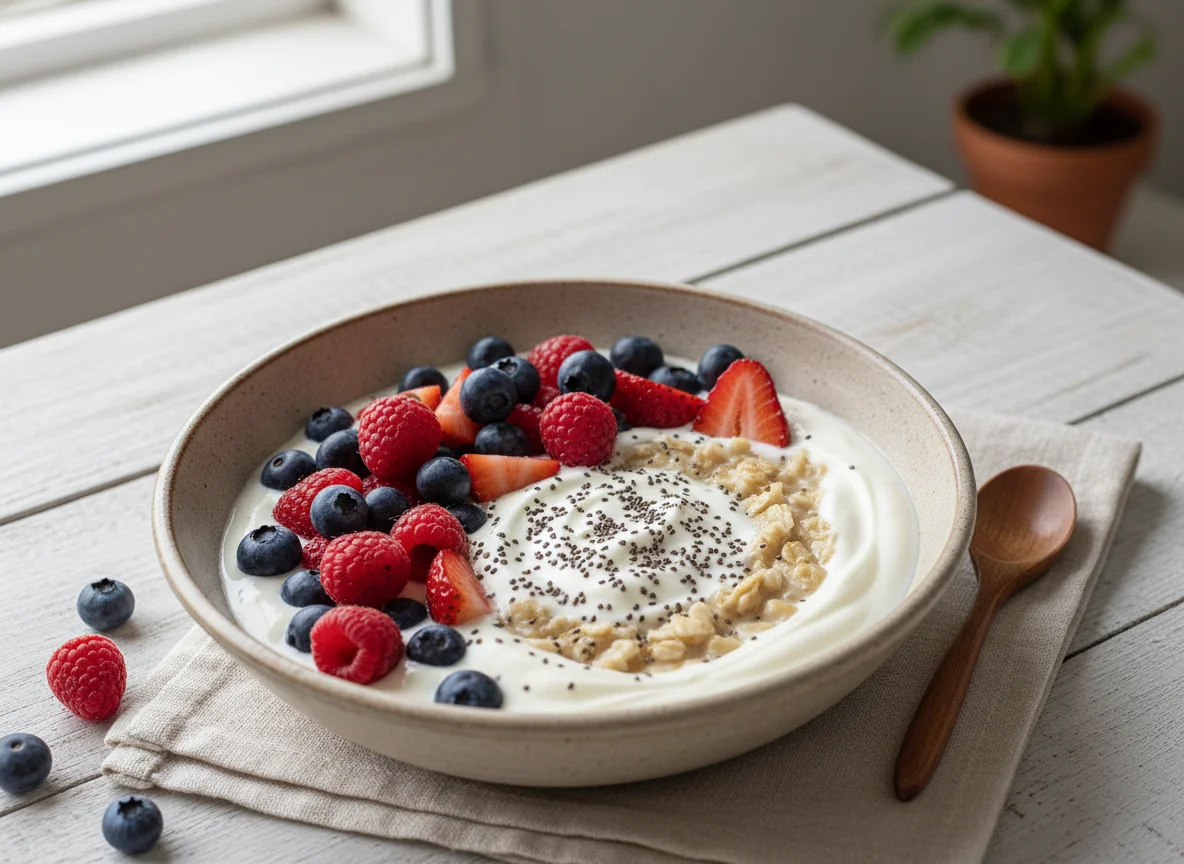 Avena con chía y yogur photo